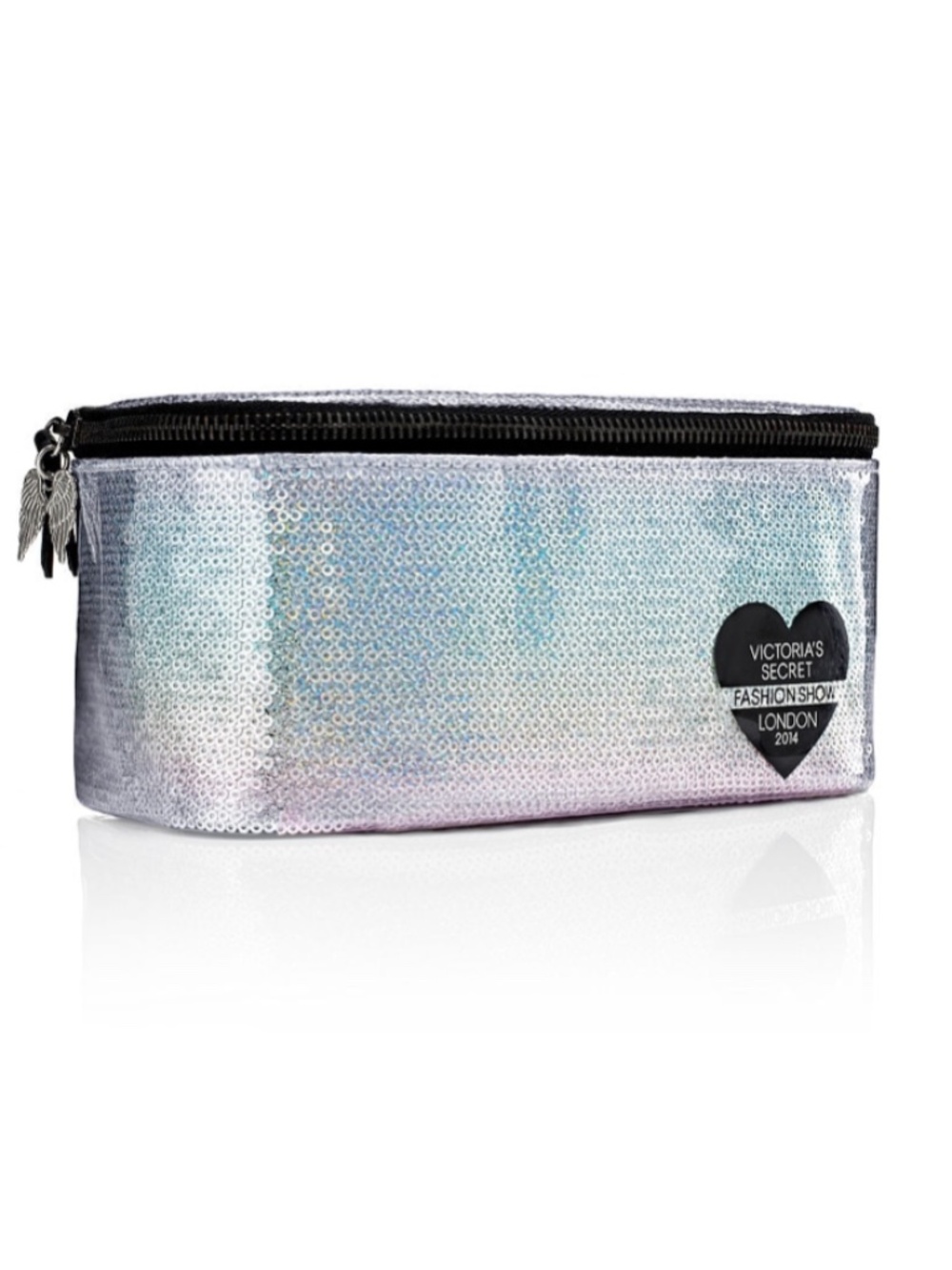 2 AVAIL Victoria’s Secret Silver Sequin Cosmetic Bag | Makeup Bag | Travel Pouch